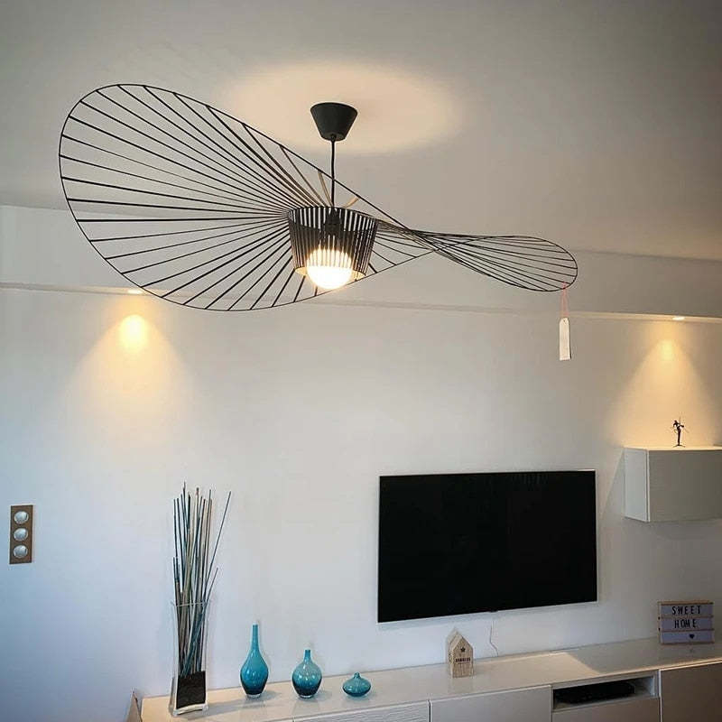 Xelion Pendant Light Modern Flower Fabric Black/White/Gold/Brown - Sereilux