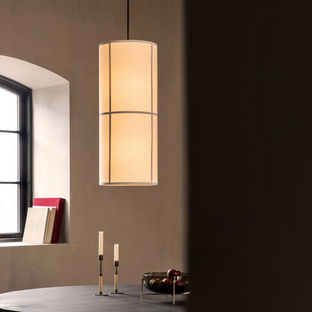 Kovar Suspension Cylindre Vintage. Métal/Soie. Blanc/Beige/Noir. Chambre à Coucher/Salon-Luire
