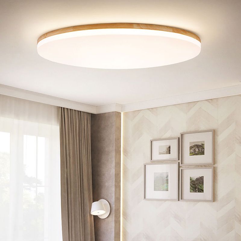 Norev Ceiling Light Slim Round Wood Frame - Sereilux