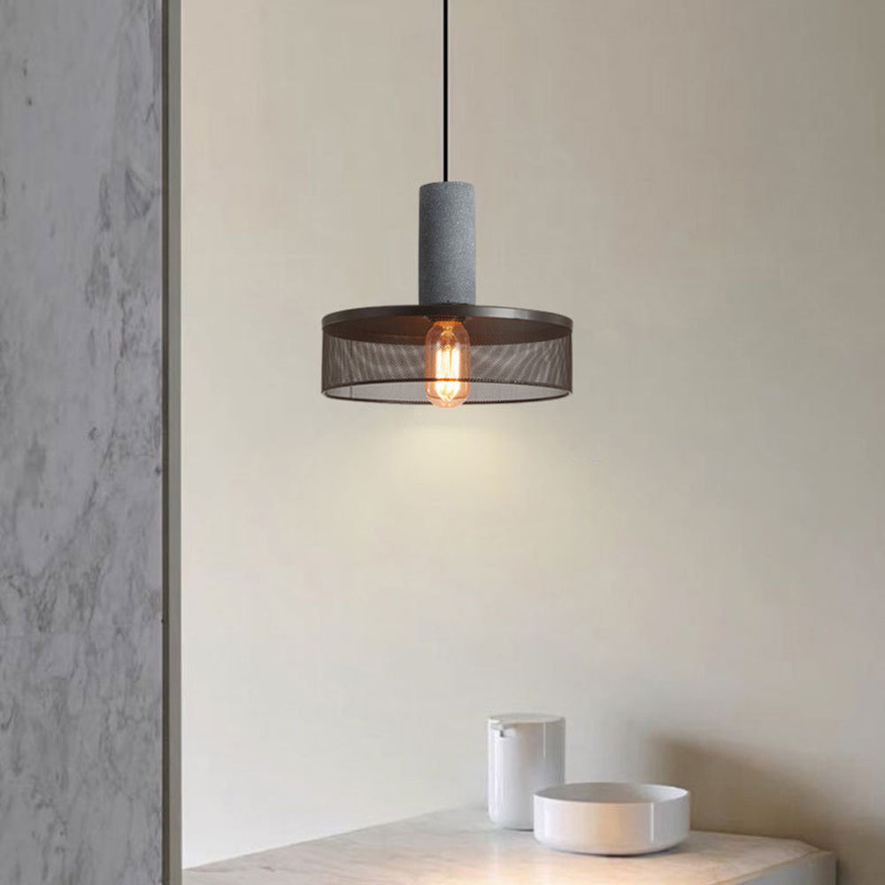 Vireth Pendant Light Industrial Cylindrical Cement/ - Sereilux