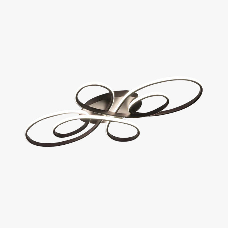 Rori Modern LED Multi Rings Flush Mount Ceiling Light, Brown/White - Sereilux