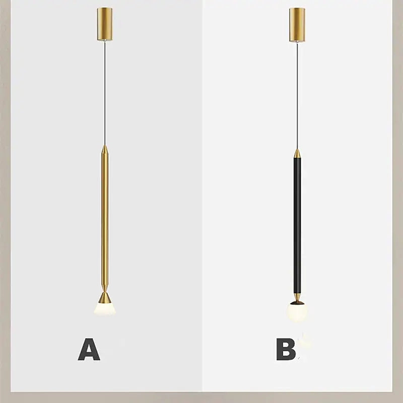 Diroven Suspension Cylindre Simple. Métal/Verre. Noir/Doré. Salon-Luire