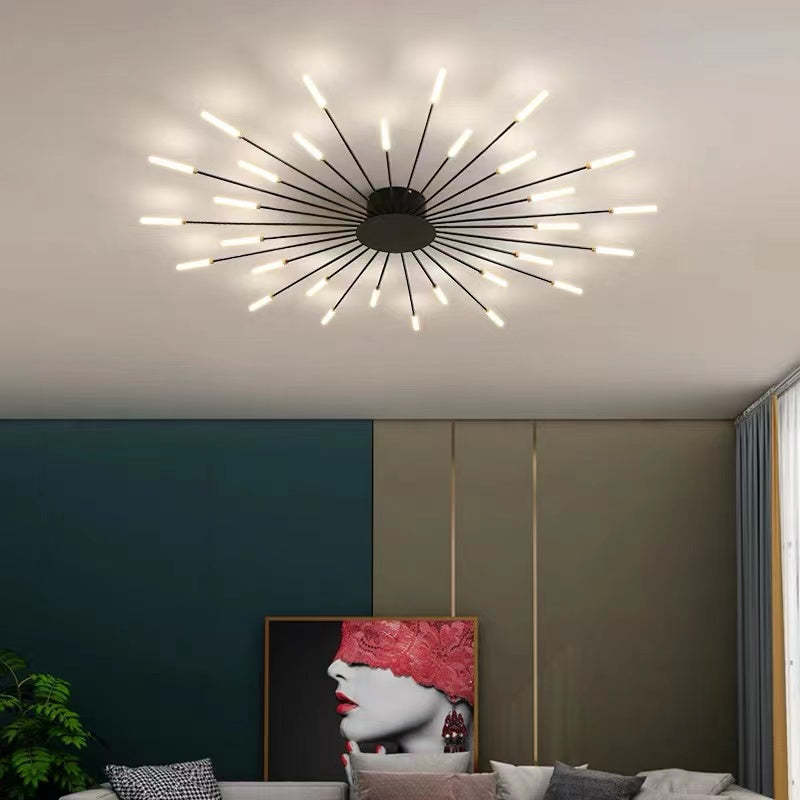 Plafoniera Kovon a Incasso Fuochi d'Artificio, Nero/Oro - Sereilux