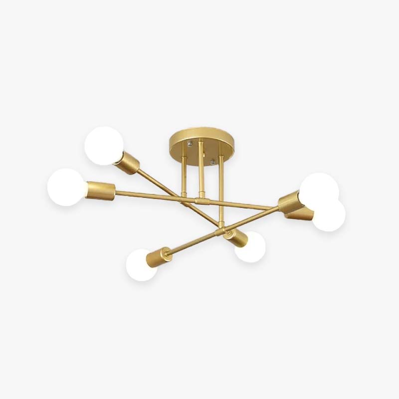 Lunil Modern Flush Mount Ceiling Light, Gold & Black - Sereilux