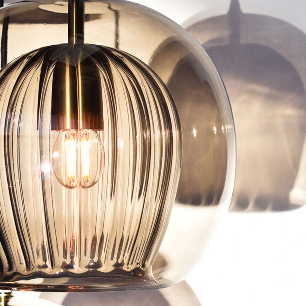 Althio Pendant Light Glass Globe Clear Amber - Sereilux