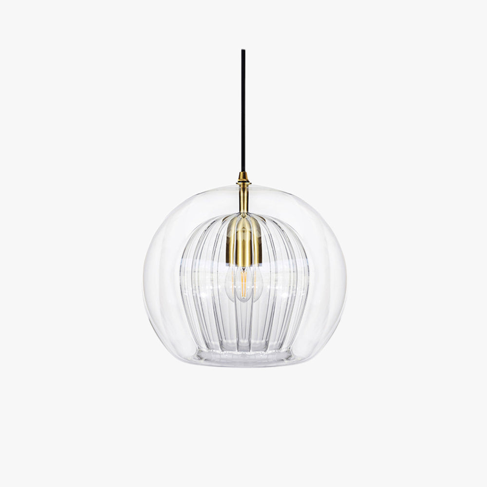 Eronix Suspension Bulle Nordique Verre Transparent/Doré Salon/Chambre-Luire