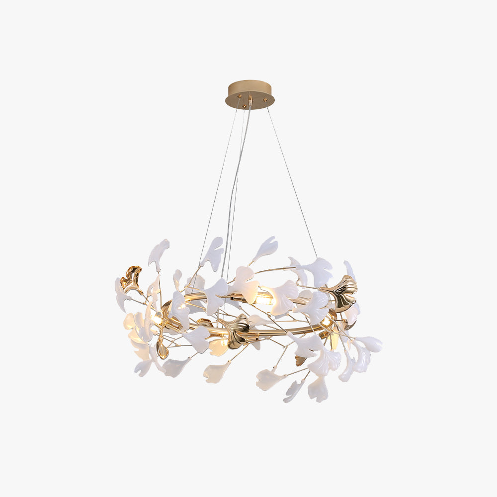Tirex Suspension Feuille/Multi Moderne Métal/Céramique Doré/Blanc Salon-Luire