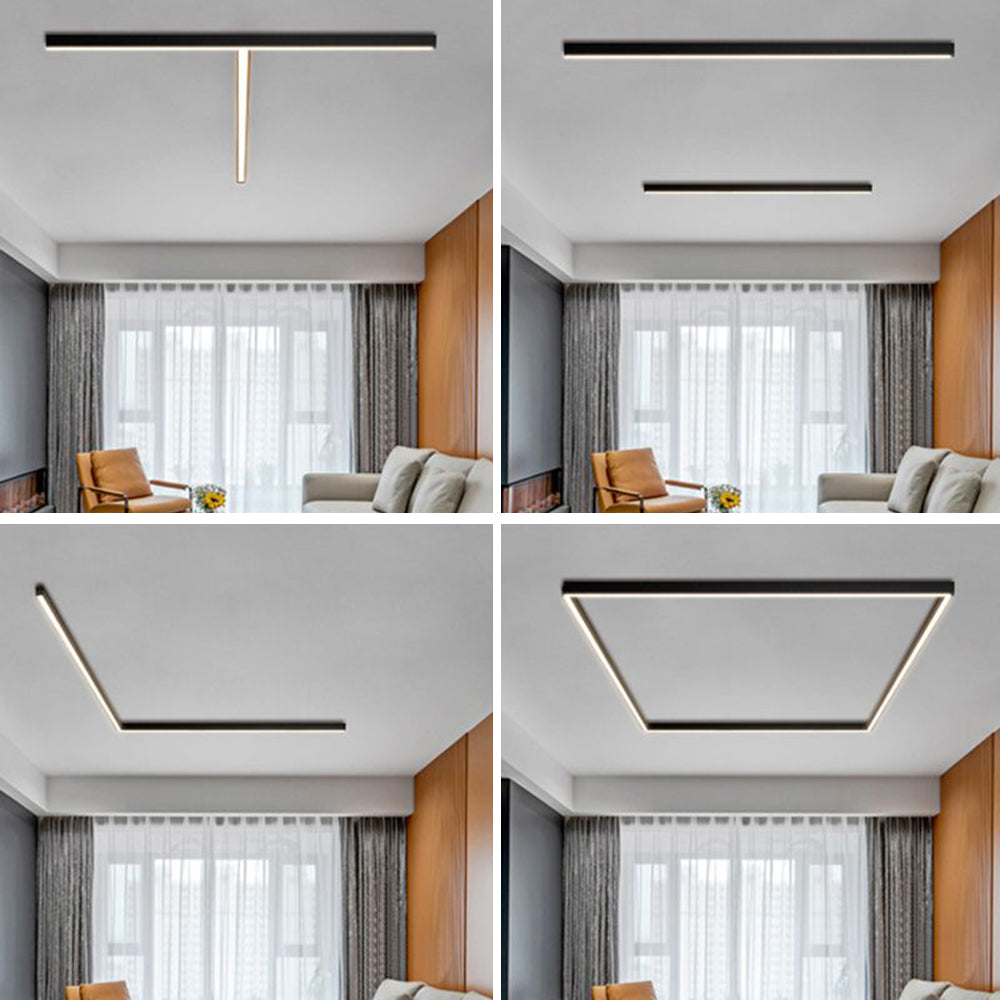 Velmio Ceiling Light/Wall Light Linear Black - Sereilux