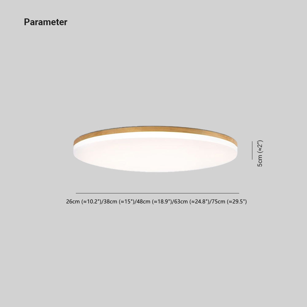 Norev Ceiling Light Slim Round Wood Frame - Sereilux