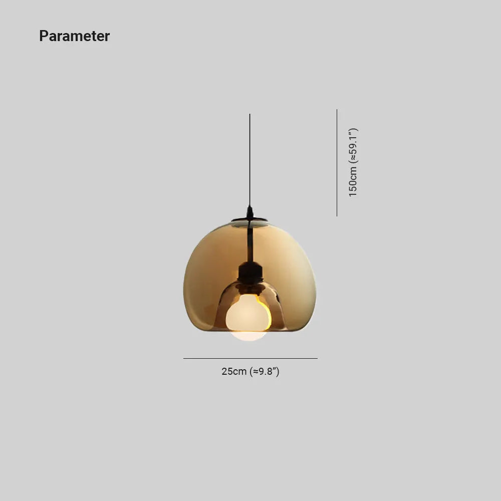 Norvia Pendelleuchte Kugelglas Bernstein/Rauchgrau - Sereilux