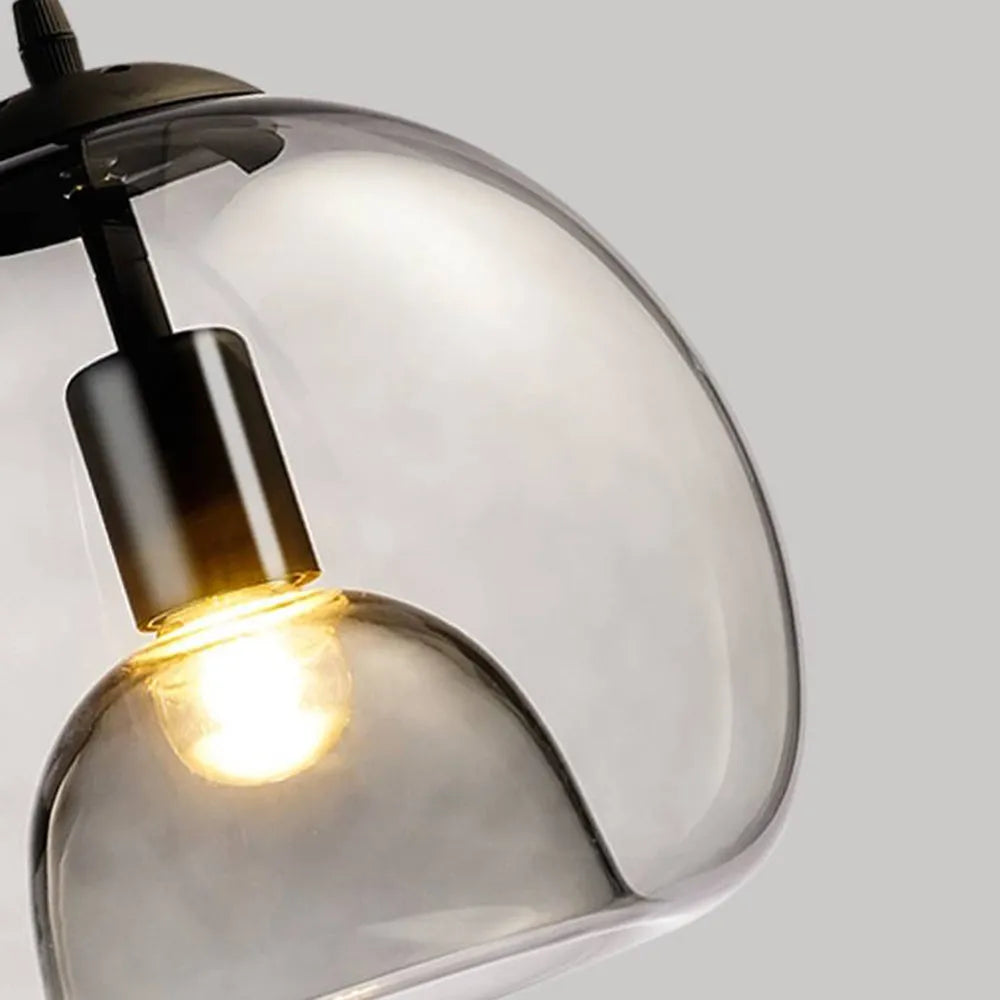 Norvia Pendelleuchte Kugelglas Bernstein/Rauchgrau - Sereilux