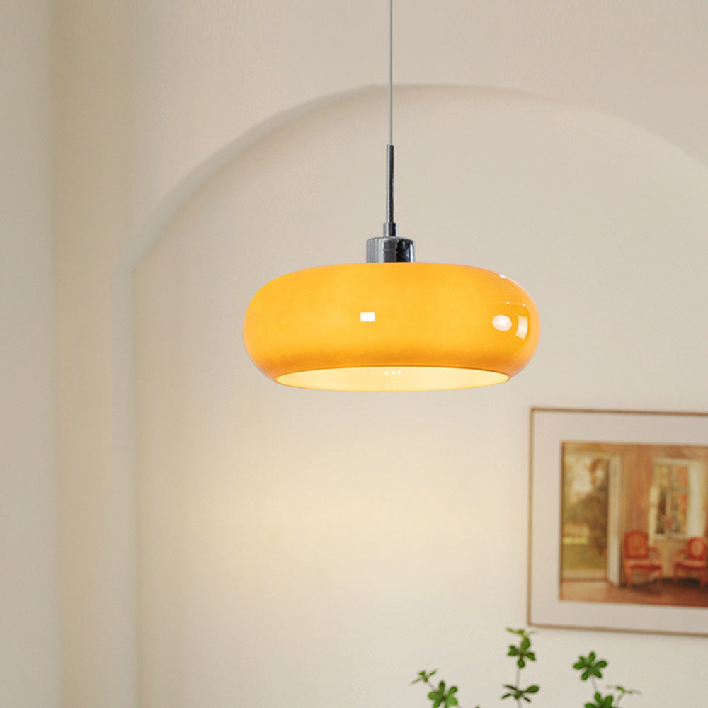 Vorenix Suspension Dôme Moderne Verre. Blanc/Orange. Salle de Bain-Luire