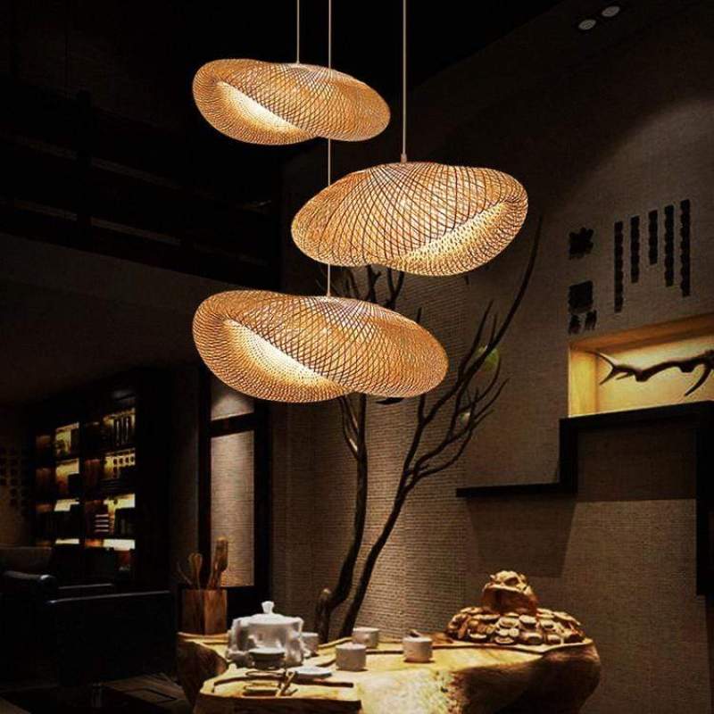 Veltrix Pendant Light Natural Kitchen Island Bamboo - Sereilux