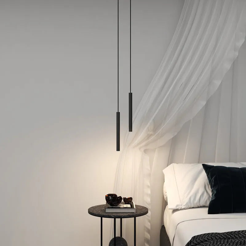 Lustră suspendată Selvor minimalistă liniară neagră - Sereilux