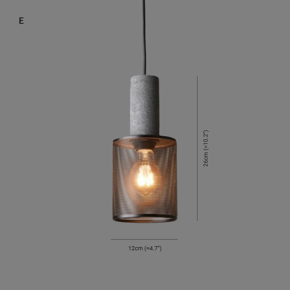 Vireth Pendant Light Industrial Cylindrical Cement/ - Sereilux