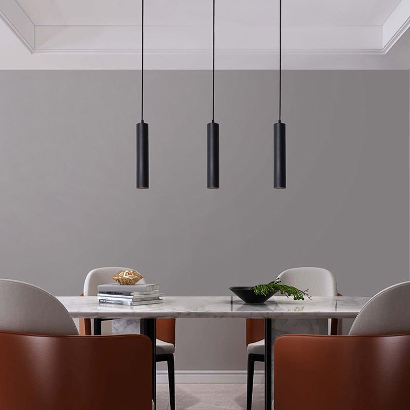 Solira Pendant Light Modern Cylinder Shape Linear Black - Sereilux
