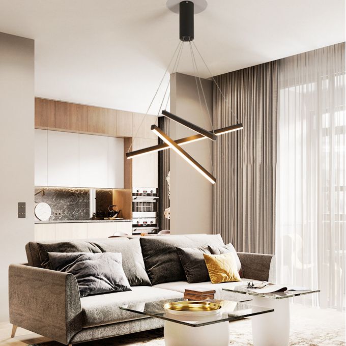 Solurex Luminaires Suspensions Linéaire Simple LED Moderne Métal Ferreux Salon-Luire
