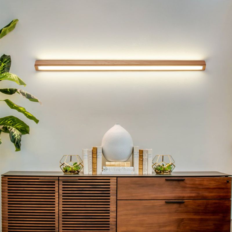 Varelin Wall Lamp Linear Mirror Wooden Front Vanity - Sereilux