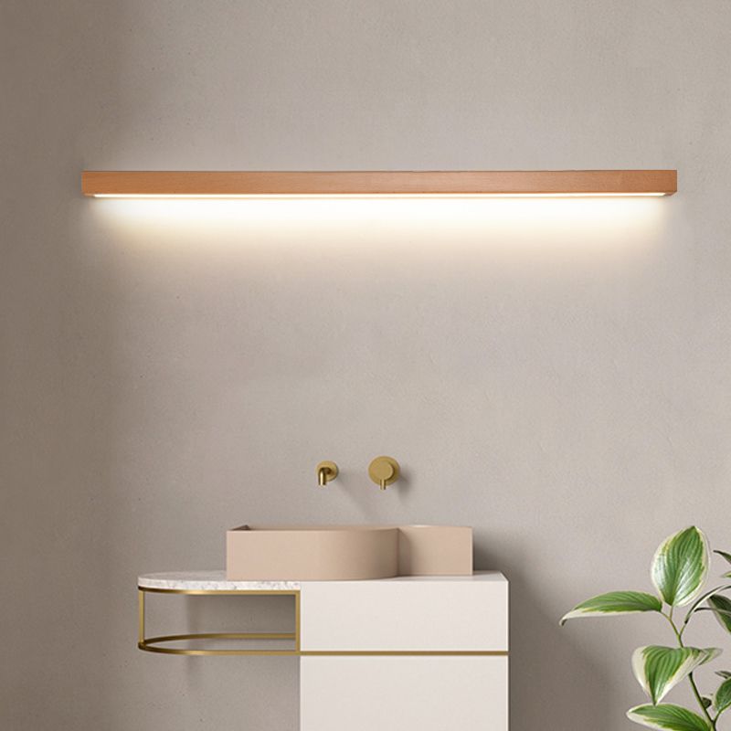 Varelin Wall Lamp Linear Mirror Wooden Front Vanity - Sereilux