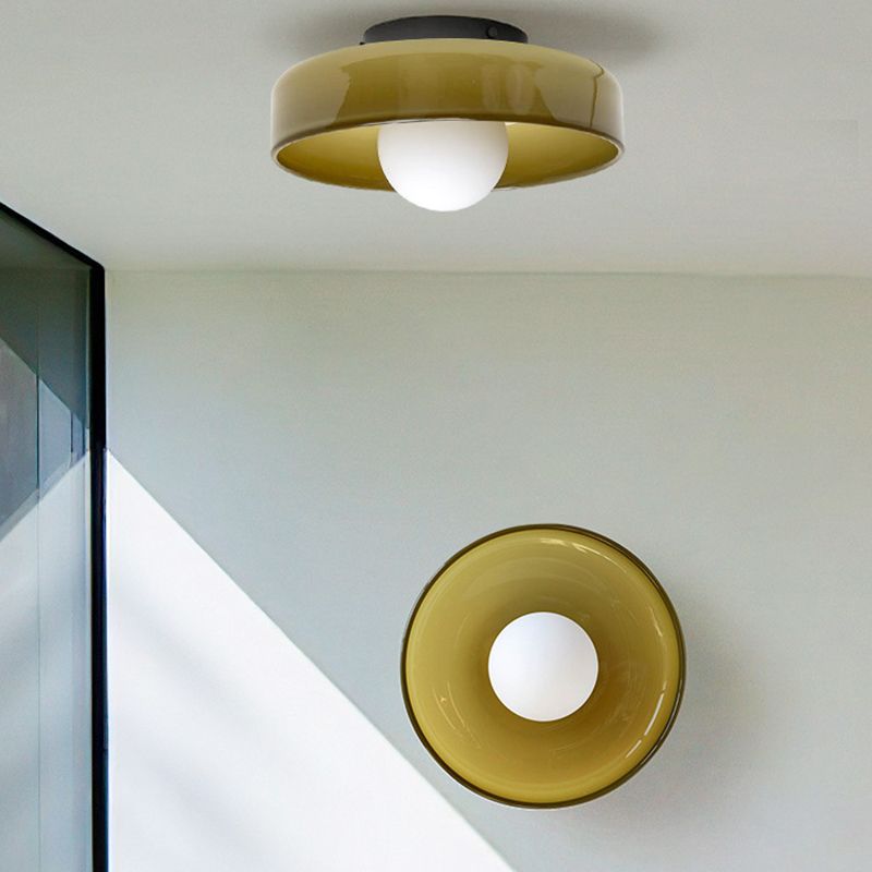 Solven Ceiling Light Drum-Shaped Glass - Sereilux