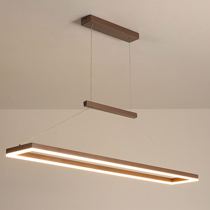 Lámpara colgante rectangular moderna Nexil, dorado/café - Sereilux