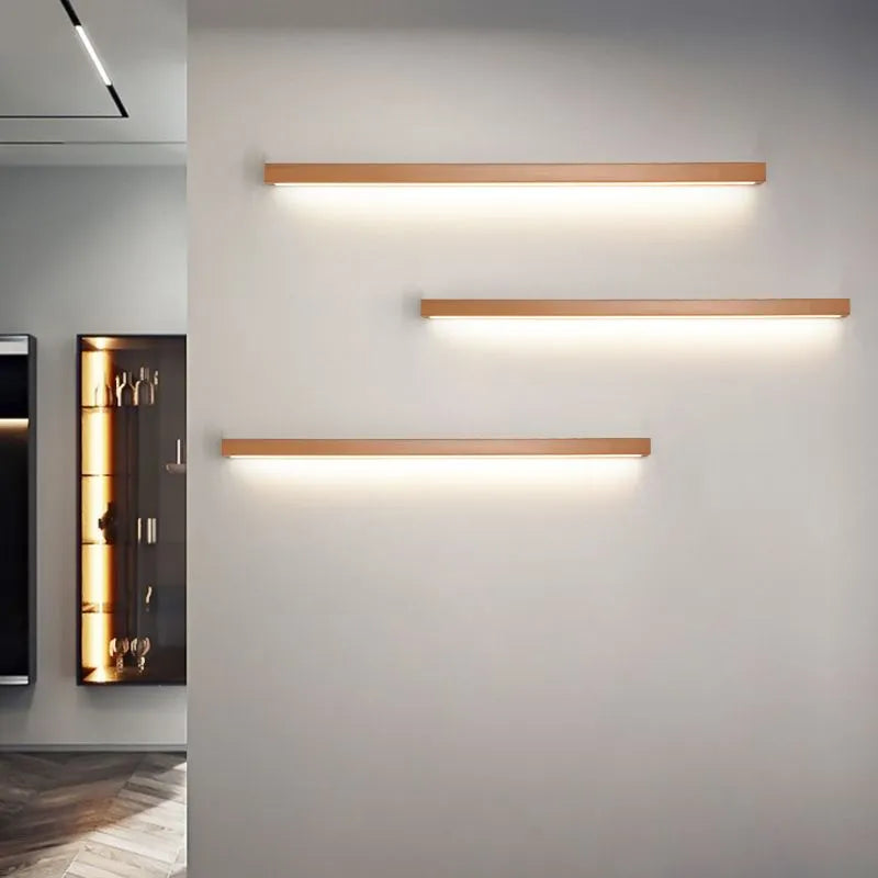 Varelin Wall Lamp Linear Mirror Wooden Front Vanity - Sereilux