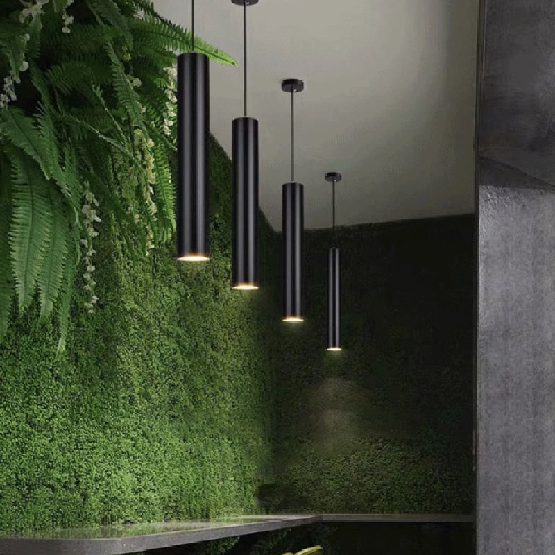 Solira Pendant Light Modern Cylinder Shape Linear Black - Sereilux
