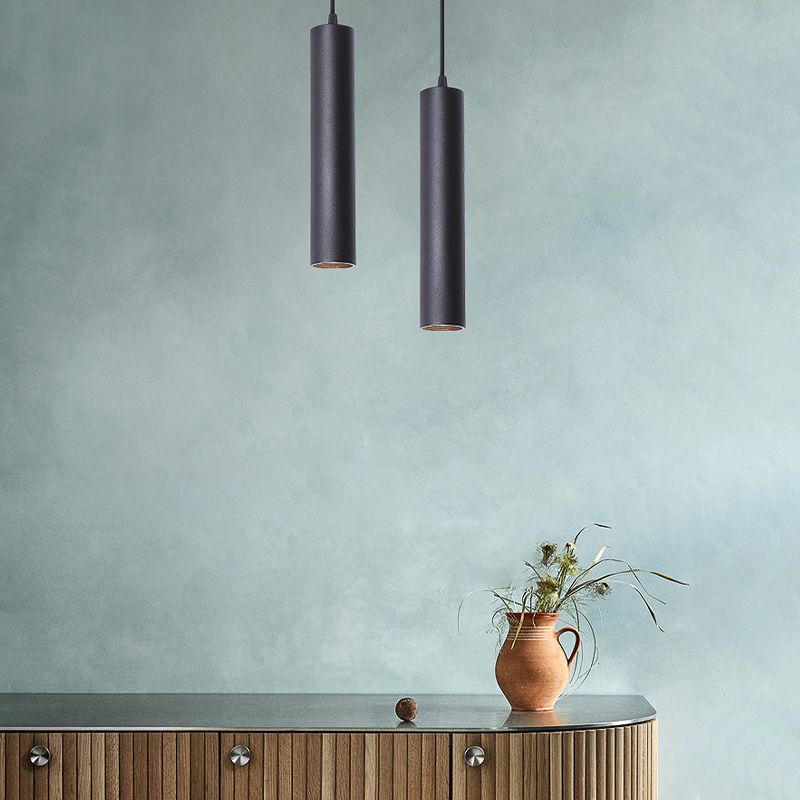 Solira Pendant Light Modern Cylinder Shape Linear Black - Sereilux