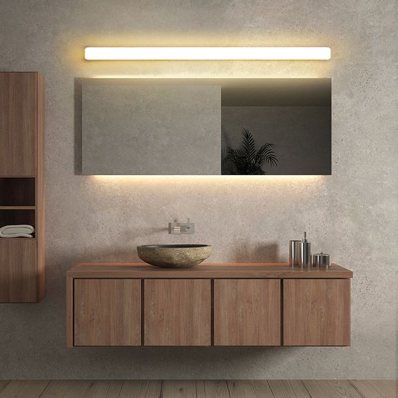 Rominex Applique Murale Miroir Linéaire Simple. Acrylique. Blanc. Salle de Bain-Luire