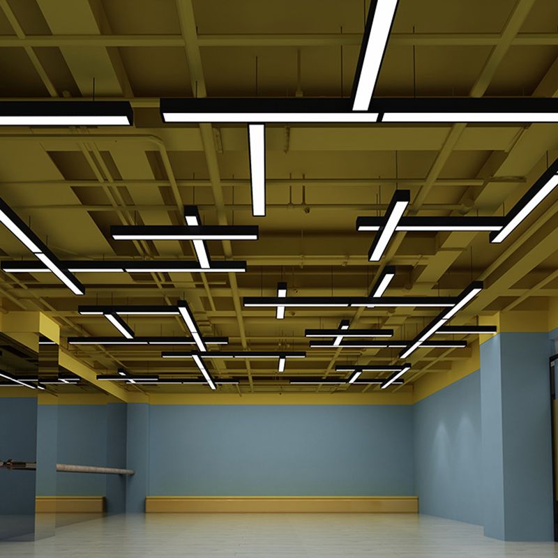 Lámpara Colgante Soreva Minimalista Rectangular LED Negra - Sereilux