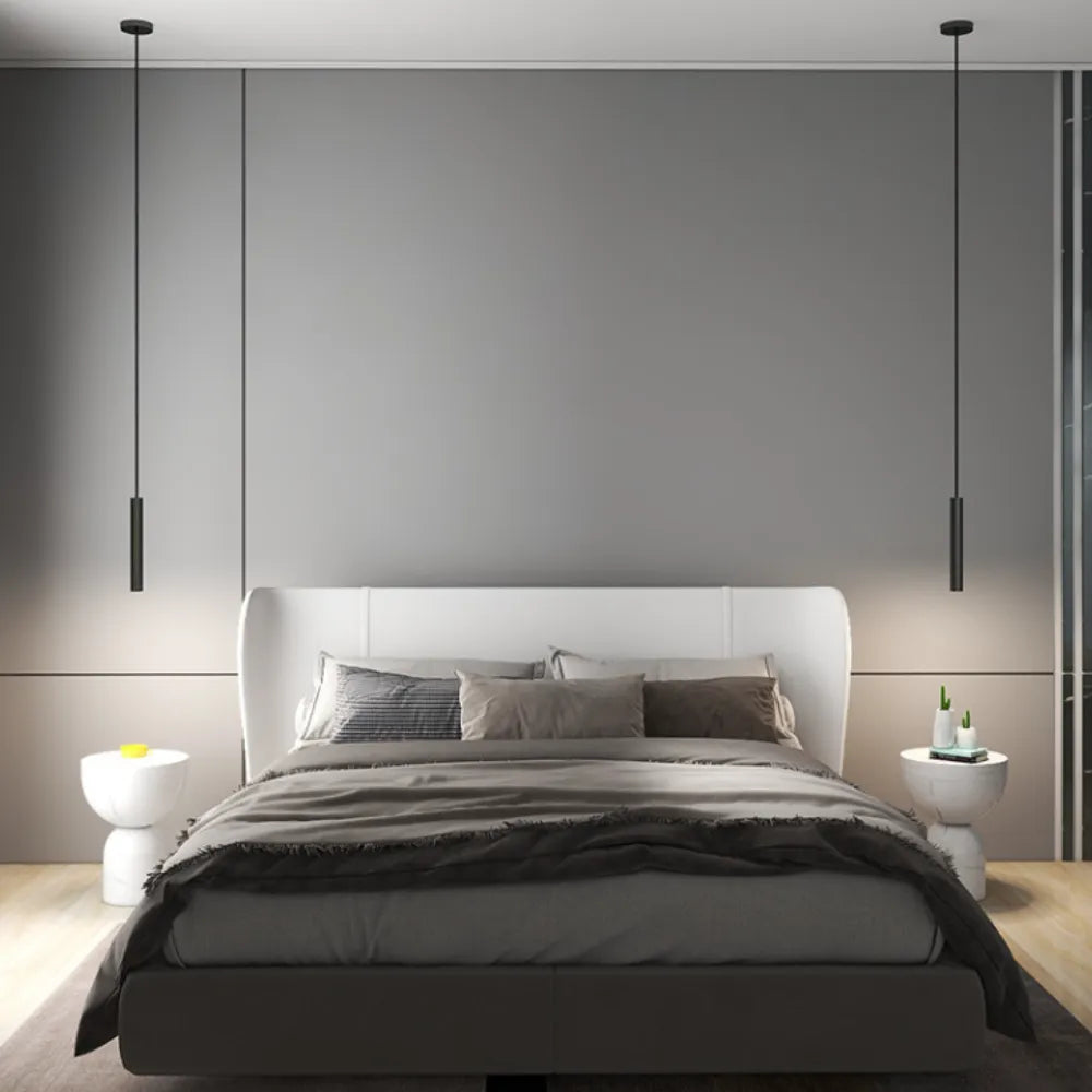 Lustră suspendată Selvor minimalistă liniară neagră - Sereilux