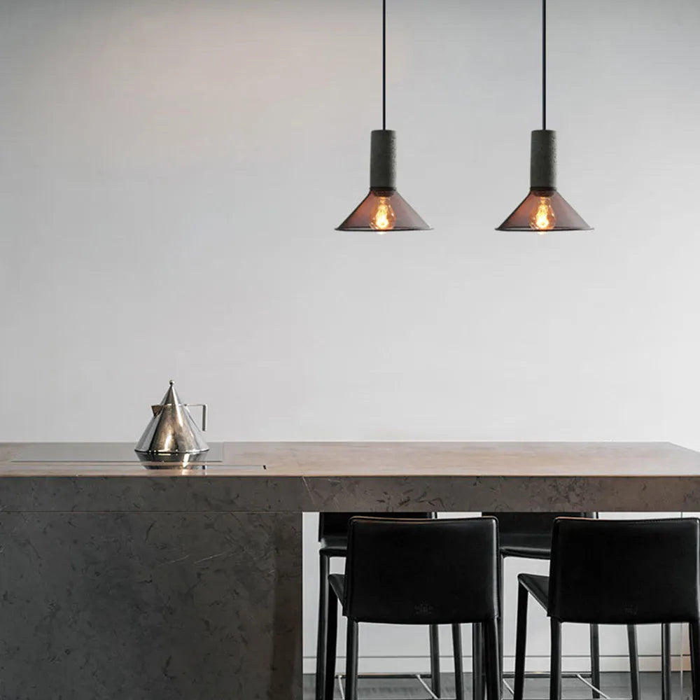 Vireth Pendant Light Industrial Cylindrical Cement/ - Sereilux