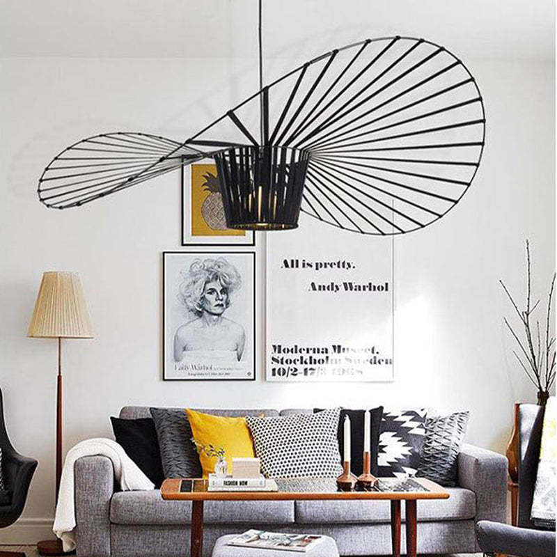 Xelion Pendant Light Modern Flower Fabric Black/White/Gold/Brown - Sereilux