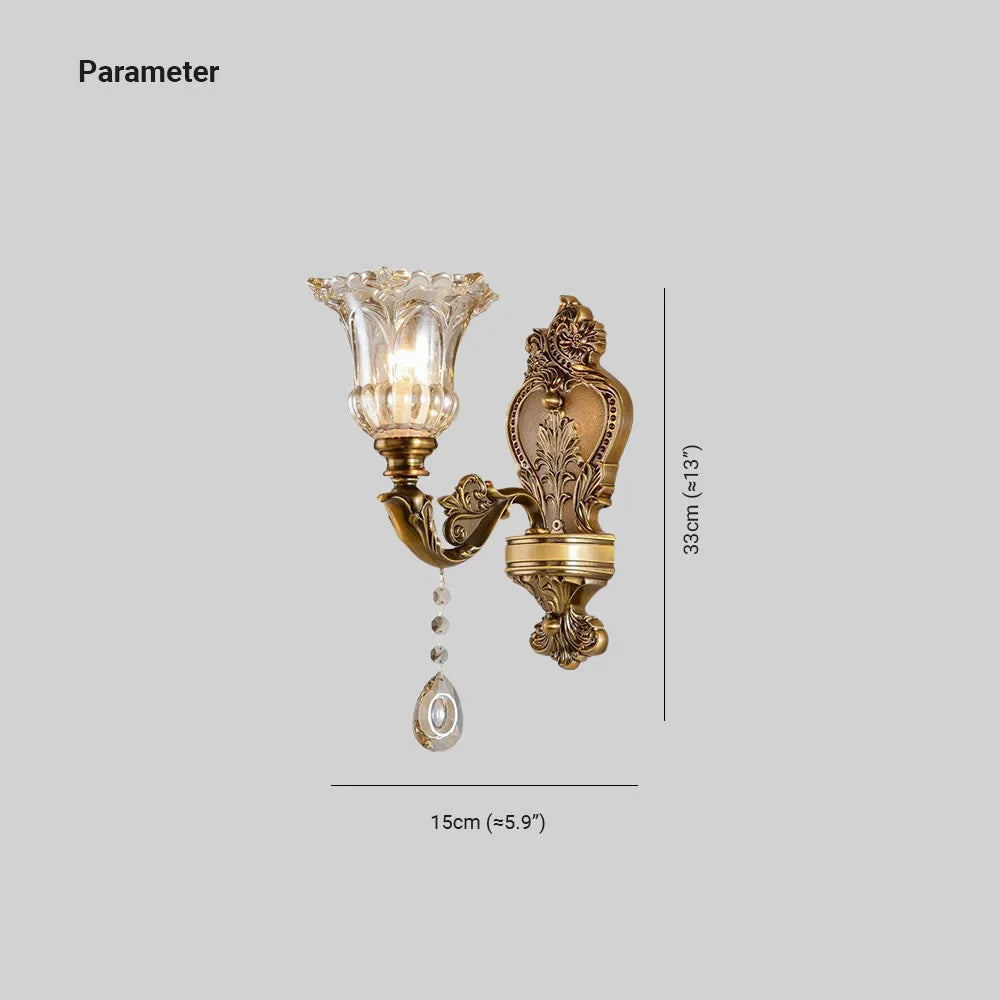 Calixo Wall Lamp Vintage Flor /Glass Gold - Sereilux