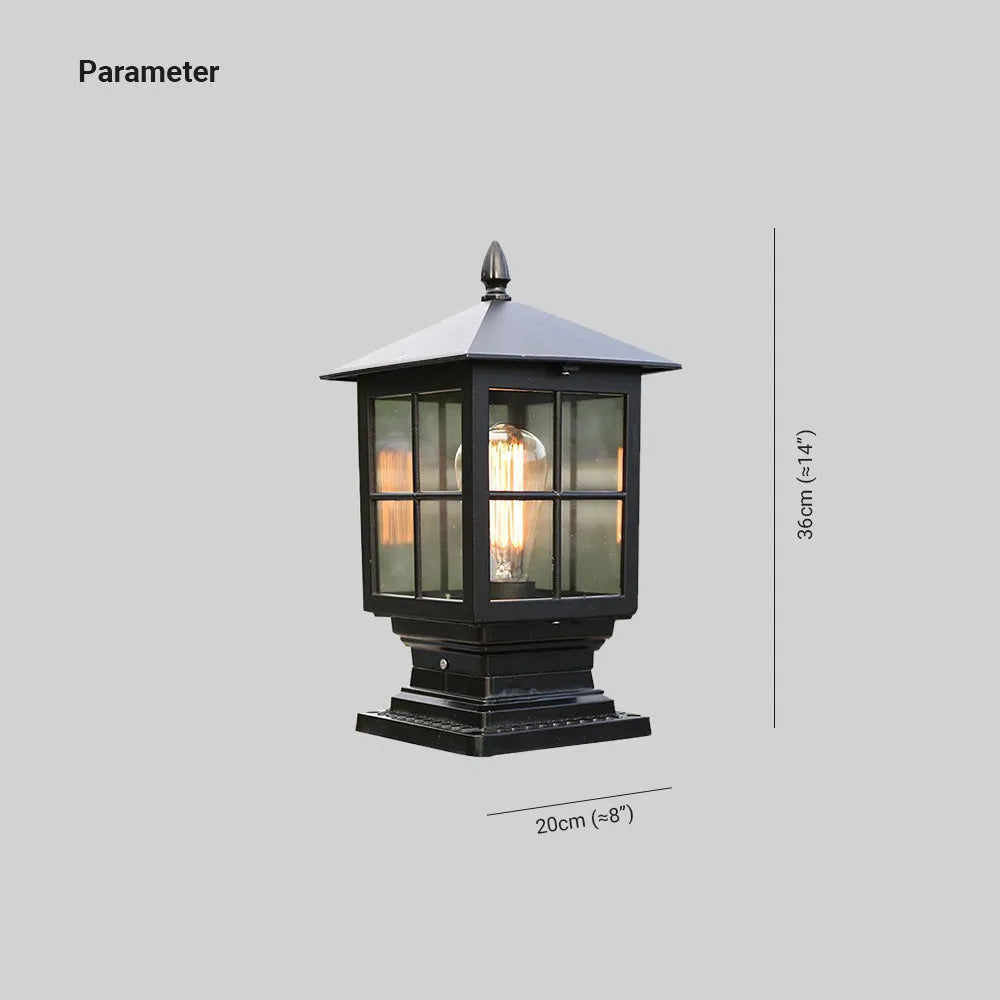 Arvico Outdoor Light Modern Glass Lantern LED Post - Sereilux