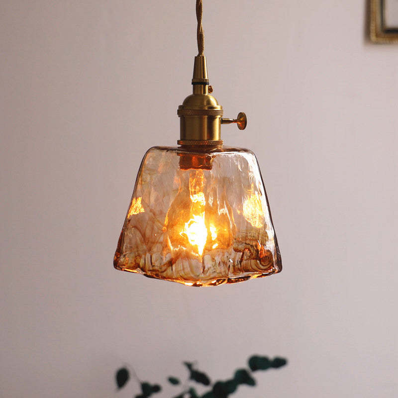 Lampada a sospensione Evin in vetro e ottone - Sereilux