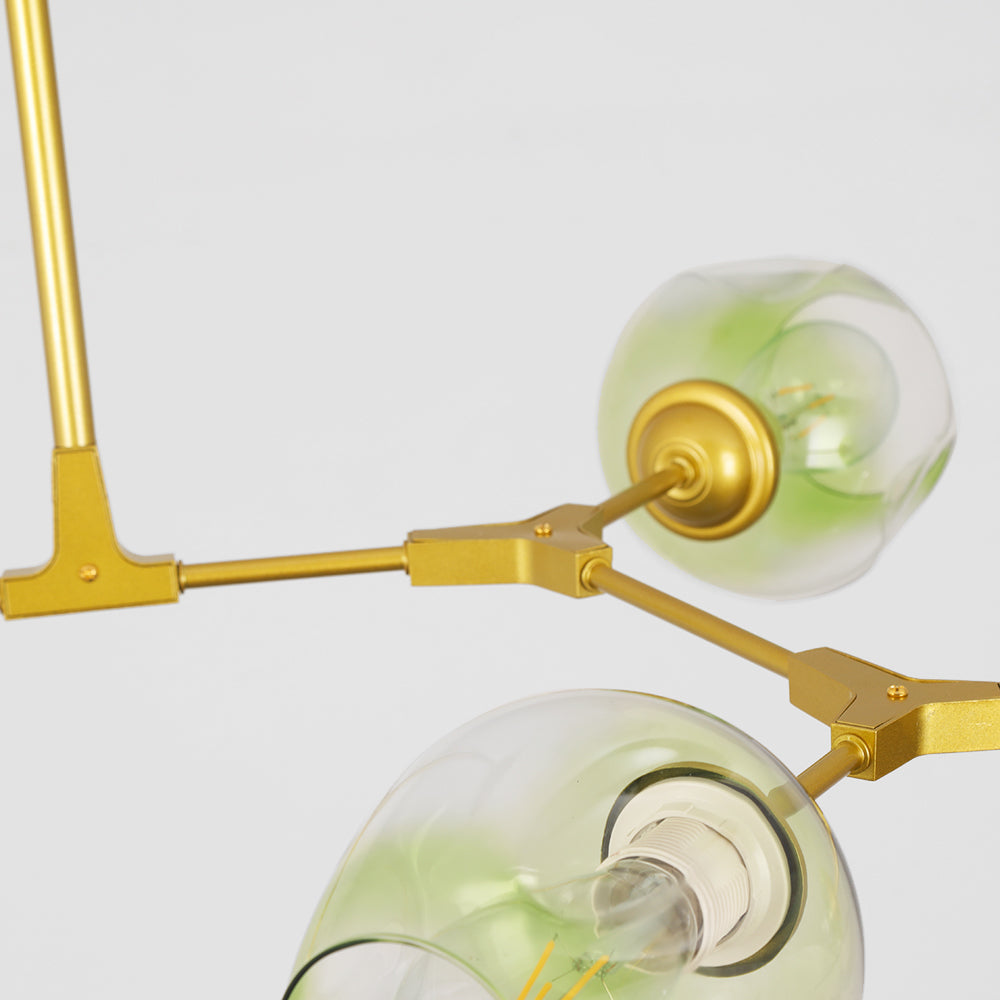 Rurex Suspension Nordique. Verre. Noir/Or. Salon-Luire