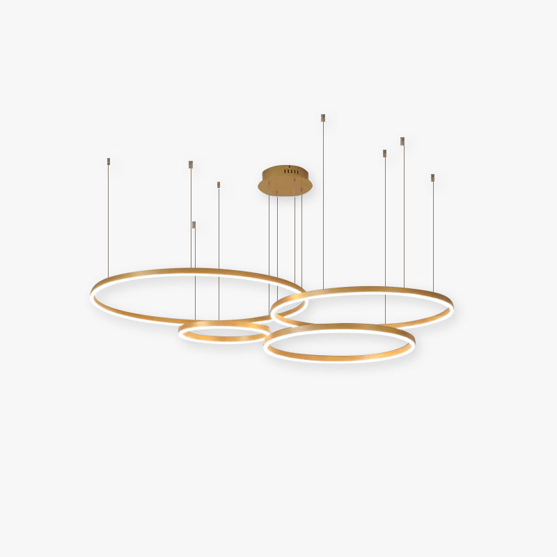 Zorin Suspension Anneau Moderne Métal Noir/Doré/Café Salon-Luire