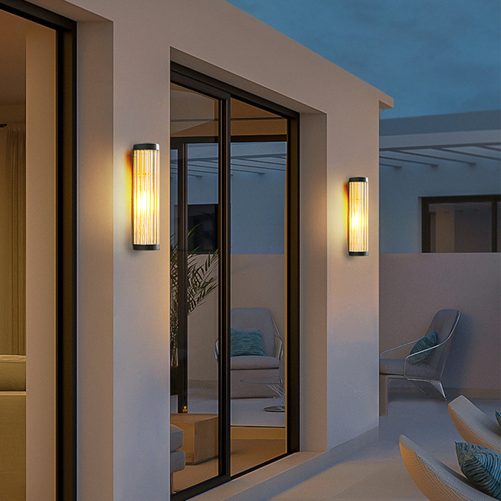 Seluno Wall Lamp Modern Semi-Cylindrical Outdoor Black - Sereilux