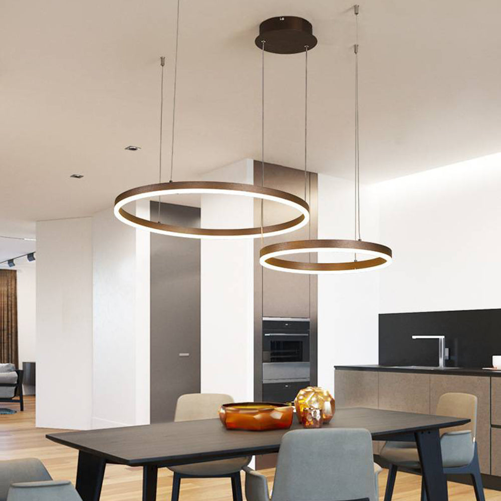 Zorin Suspension Anneau Moderne Métal Noir/Doré/Café Salon-Luire