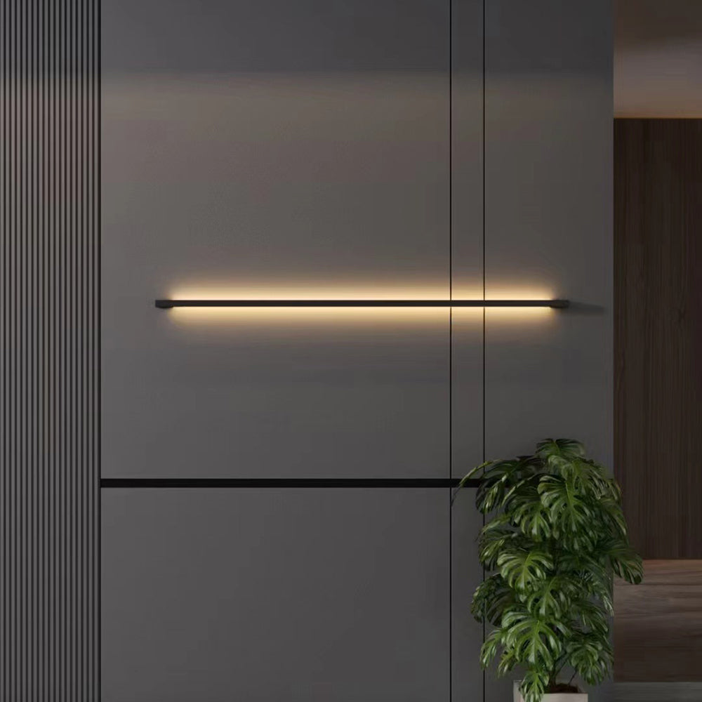 Evoa Moderne Slank Lineær Sort LED Væglampe - Sereilux