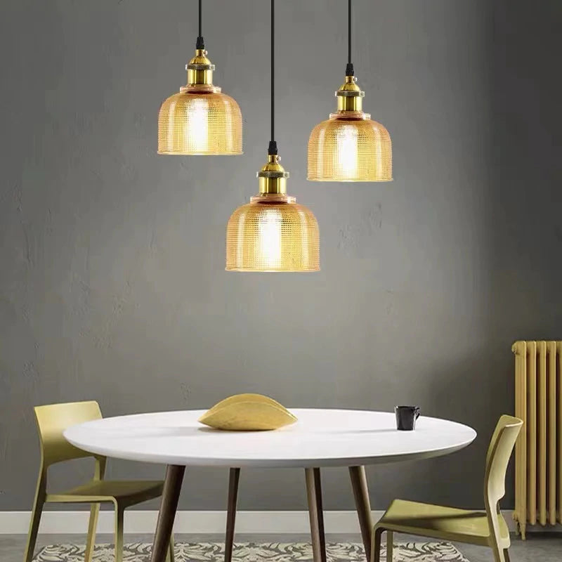 Sostel Vintage Luminaires Suspension. Bleu/Rouge/Transparent/Ambre-Luire