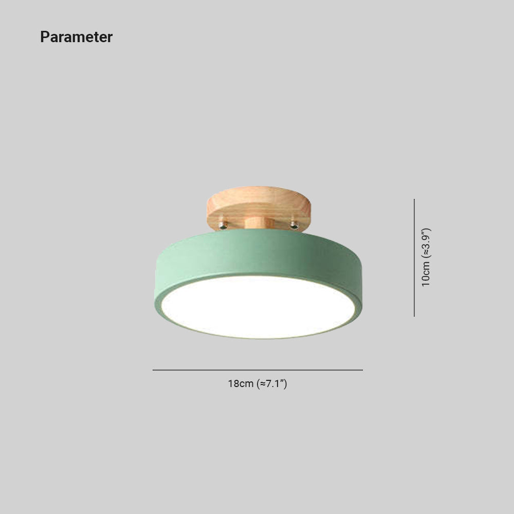 Zera Runde LED-Deckenleuchte Aufbaustrahler Modern Holz Bunt - Sereilux