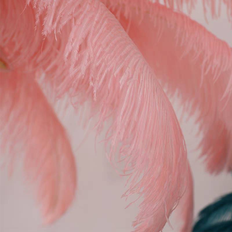 Lampadaire Fleur Luxe Plume/Métal Coloré Salon-Luire