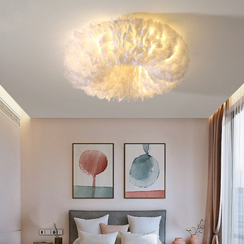 Velix Swan Feather Round Ceiling Light - Sereilux