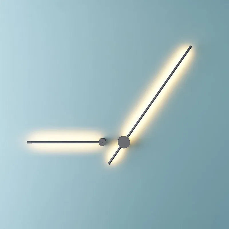 Ravel Minimalist Rotatable Linear Indoor Wall Lamp, Black - Sereilux