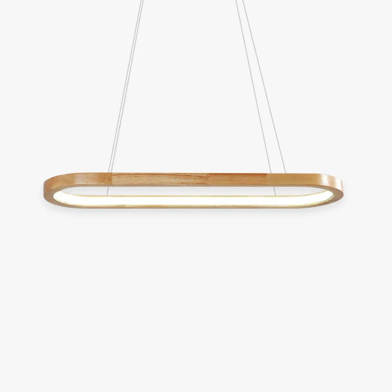 Lyraen Contemporary Oval Wooden Pendant Light - Sereilux