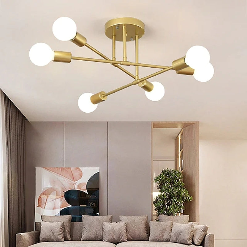 Lunil Modern Flush Mount Ceiling Light, Gold & Black - Sereilux