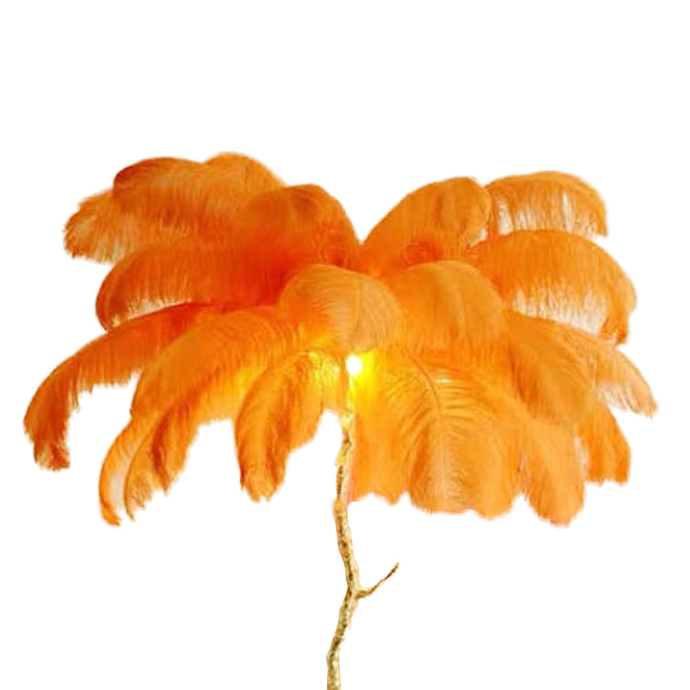 Lampadaire Fleur Luxe Plume/Métal Coloré Salon-Luire
