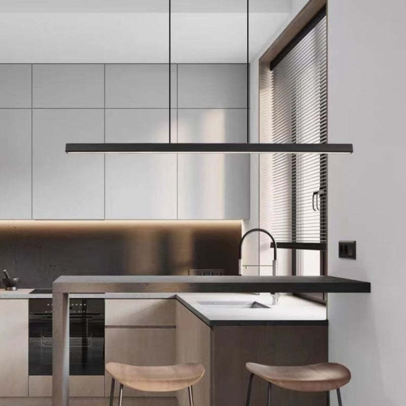 Lerin Modern Linear LED Pendant Light Black/Brown - Sereilux